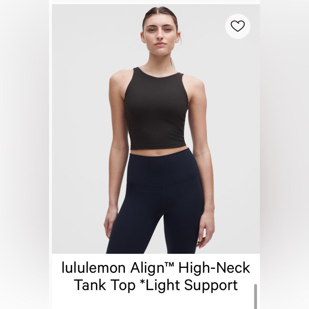 Lululemon Align™ High-Neck Tank Top - Black (Size 2) 🖤